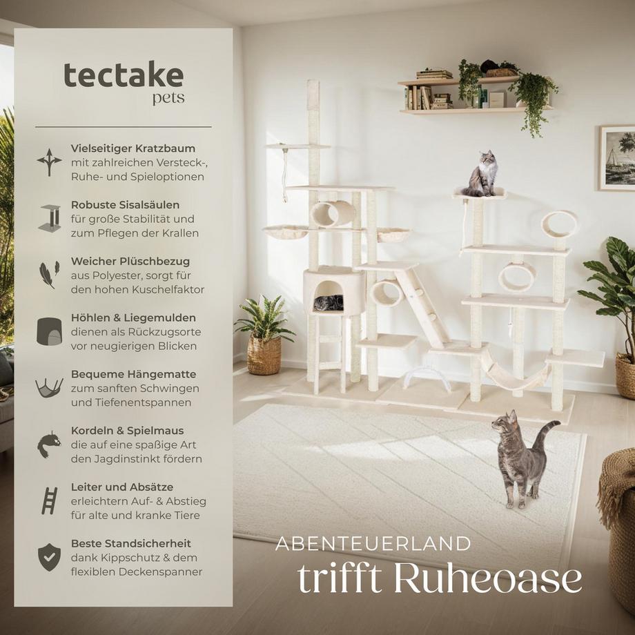 Tectake  Kratzbaum Snooky 234 bis 261 cm Sisal 