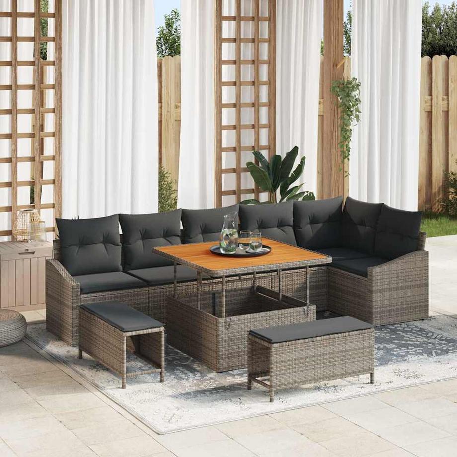 VidaXL Ensemble de canapé de jardin poly rattan  