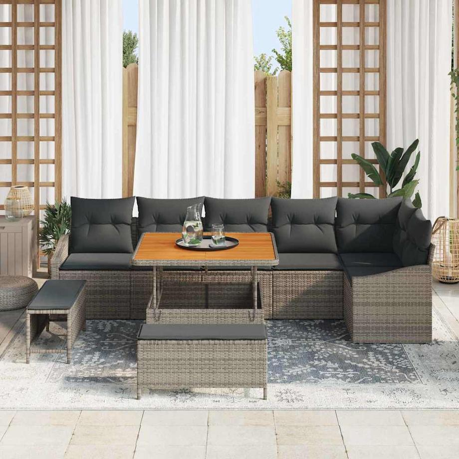 VidaXL Ensemble de canapé de jardin poly rattan  