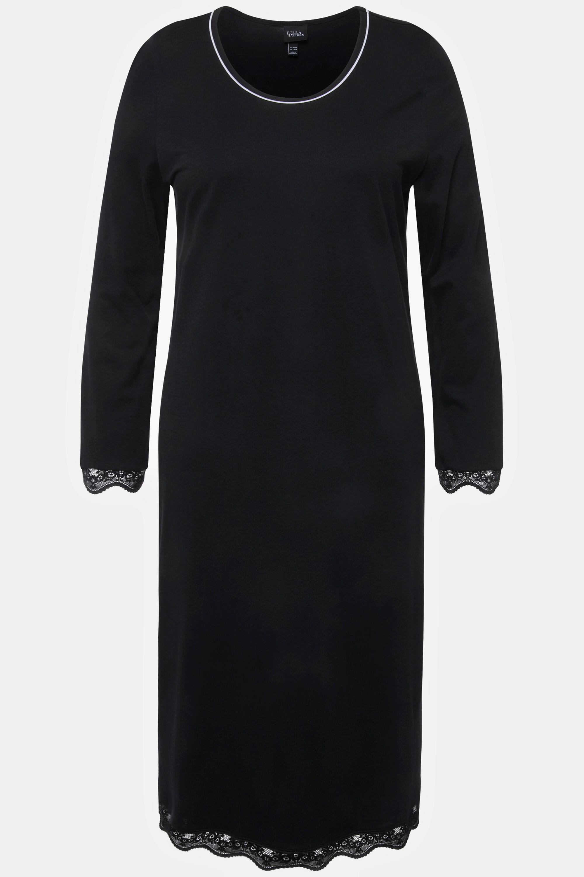 Ulla Popken Camicia da notte pizzo oversize scollo rotondo maniche lunghe  