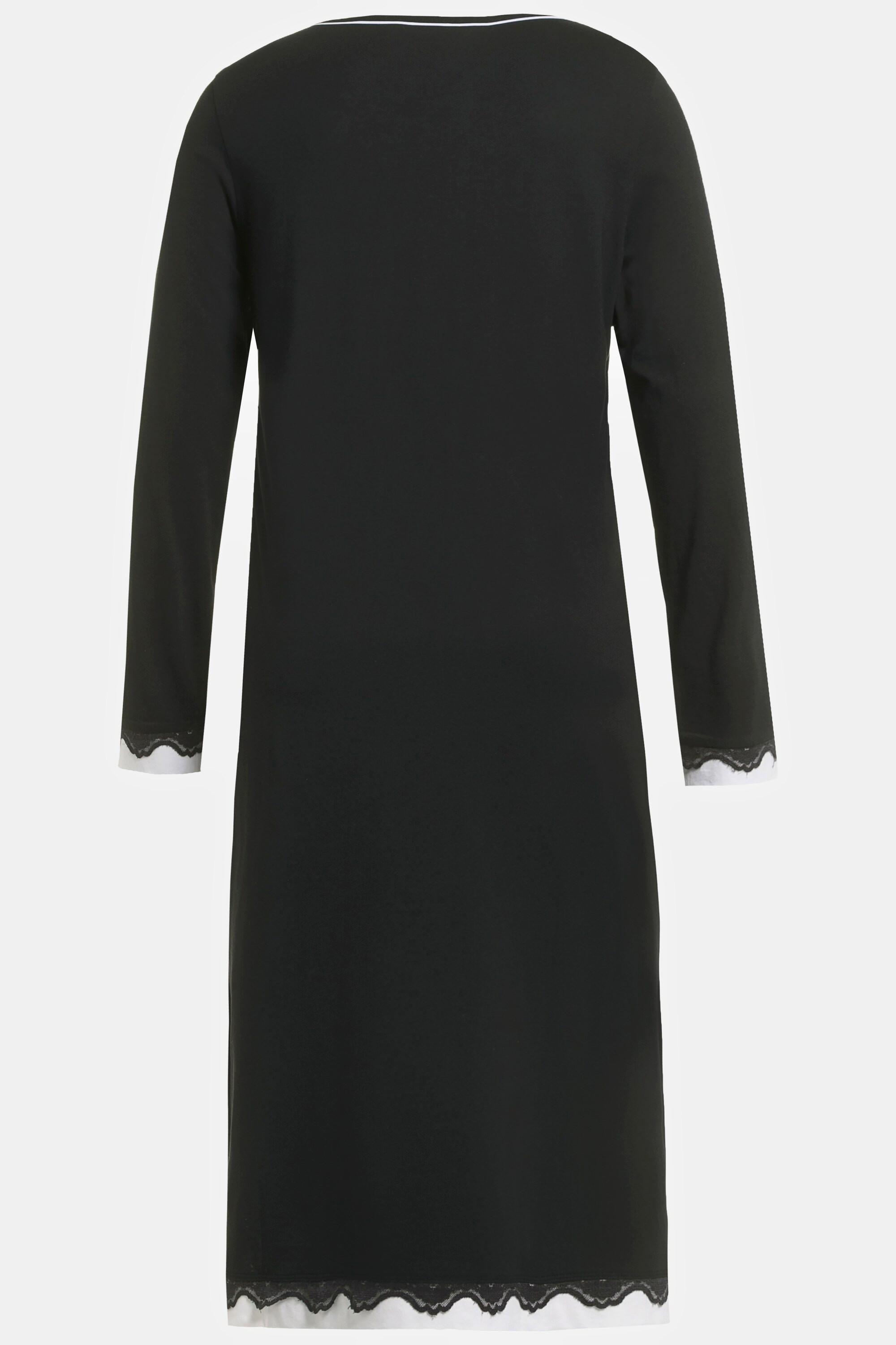 Ulla Popken Camicia da notte pizzo oversize scollo rotondo maniche lunghe  