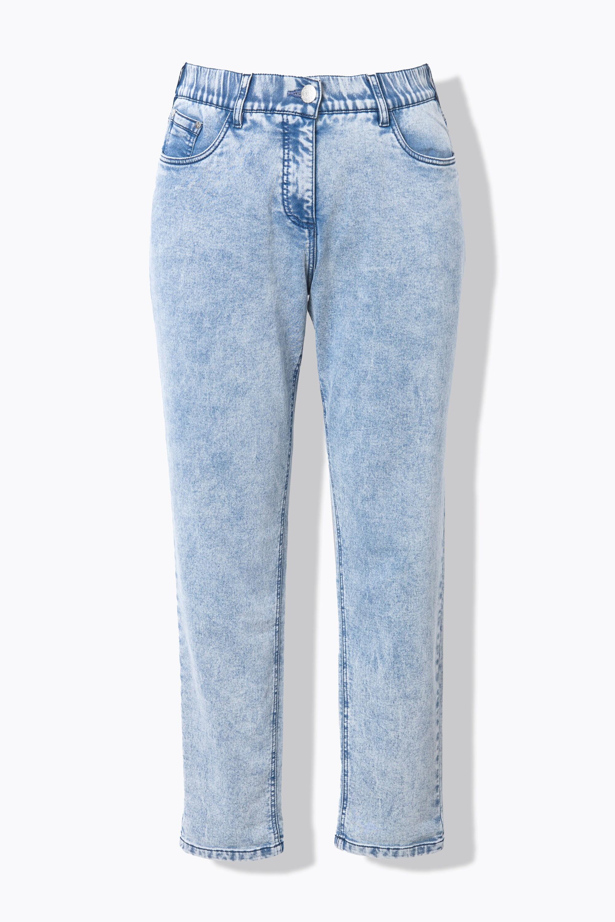 Ulla Popken  Boyfriend-Jerseyjeans, weites Bein, Komfortbund 