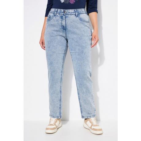 Ulla Popken  Boyfriend-Jerseyjeans, weites Bein, Komfortbund 