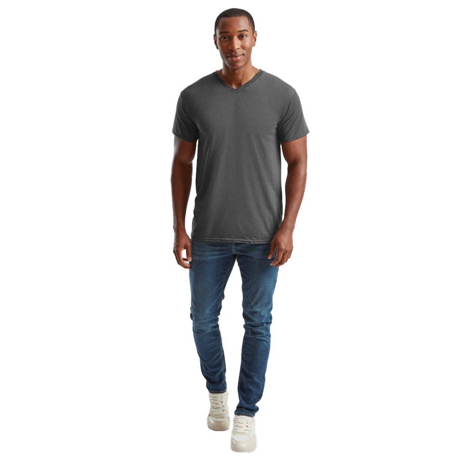 Fruit of the Loom Valueweight V-Ausschnitt Meliertes T-Shirt  