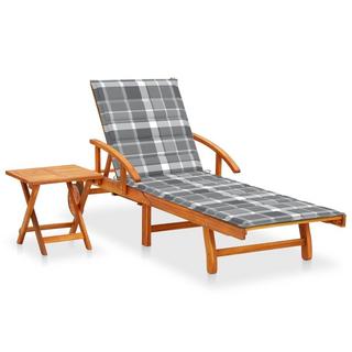 VidaXL Chaise longue avec table bois d'acacia  