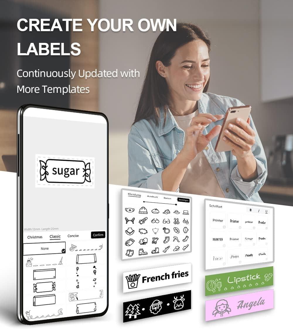 Phomemo  P12 Pro Imprimante d'étiquettes Bluetooth pour la maison 