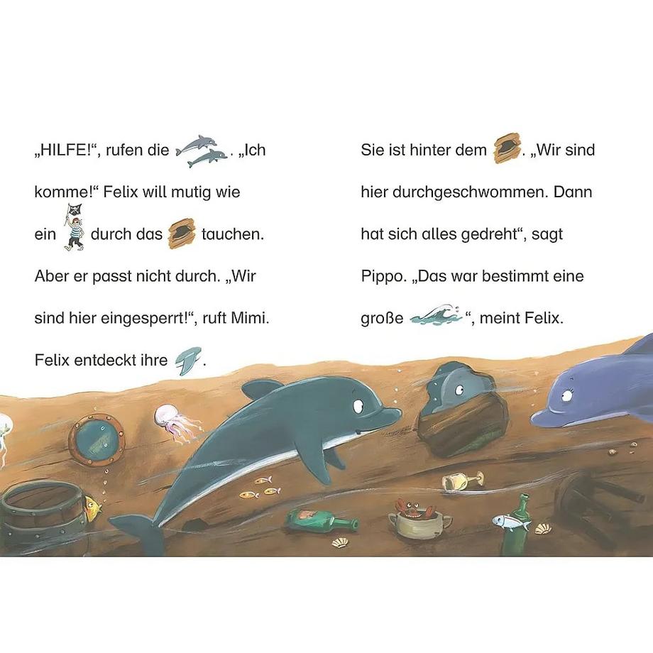 Bildermaus Der kleine Delfin auf Schatzsuche Henze, Dagmar; Loewe Erstlesebücher (Hrsg.); Henze, Dagmar (Illustrationen) Copertina rigida 