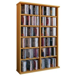VCM Holz CD DVD Stand Regal | CD Regal mit Platz für 300 CDs oder 130 DVDs oder 72-Videos | Maße: H. 92 x B. 60 x T. 18 cm. | Elegantes DVD Regal | Blu  
