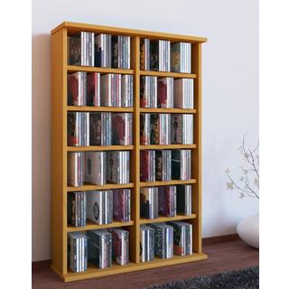 VCM Holz CD DVD Stand Regal | CD Regal mit Platz für 300 CDs oder 130 DVDs oder 72-Videos | Maße: H. 92 x B. 60 x T. 18 cm. | Elegantes DVD Regal | Blu  