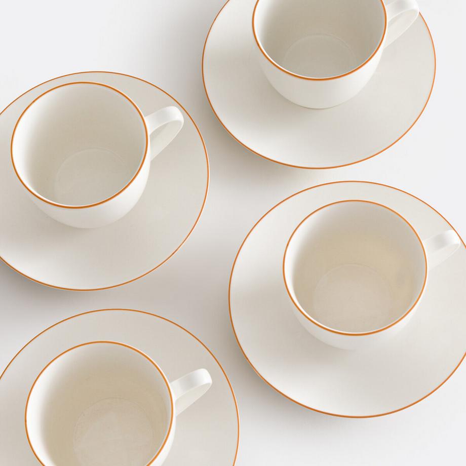 La Redoute Intérieurs 4er-Set Teetassen mit Untertassen Malo  