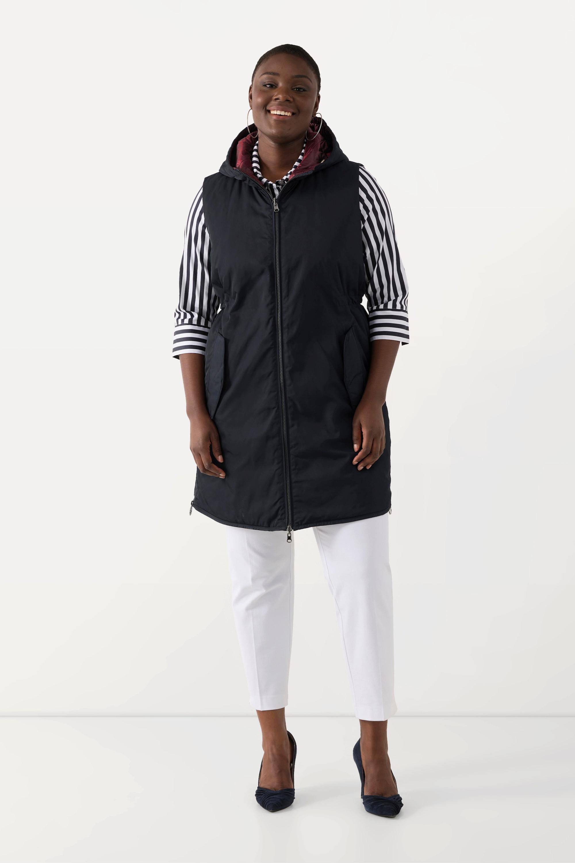 Ulla Popken Gilet double face Coulisse Scollo rotondo smanicato  