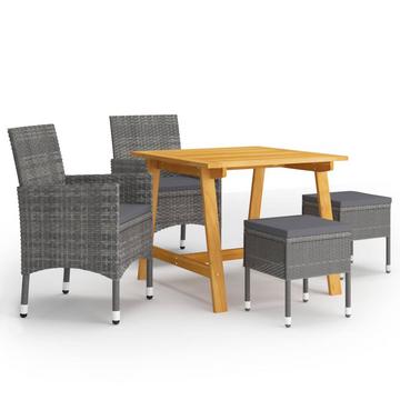 Garten-essgruppe poly-rattan