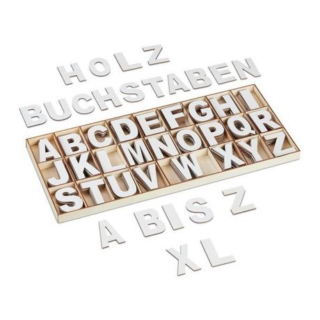 B2X jeu de lettres en bois blanc de 208 pièces  