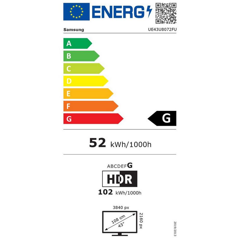SAMSUNG  TV Smart TV Crystal UHD 4K (2025) UE43U8072FU 