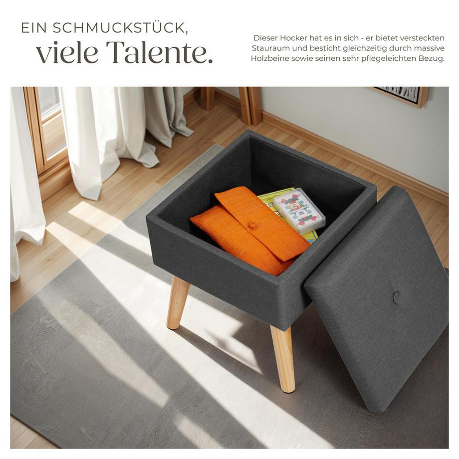 Tectake Sgabello contenitore Elva Quadrato  