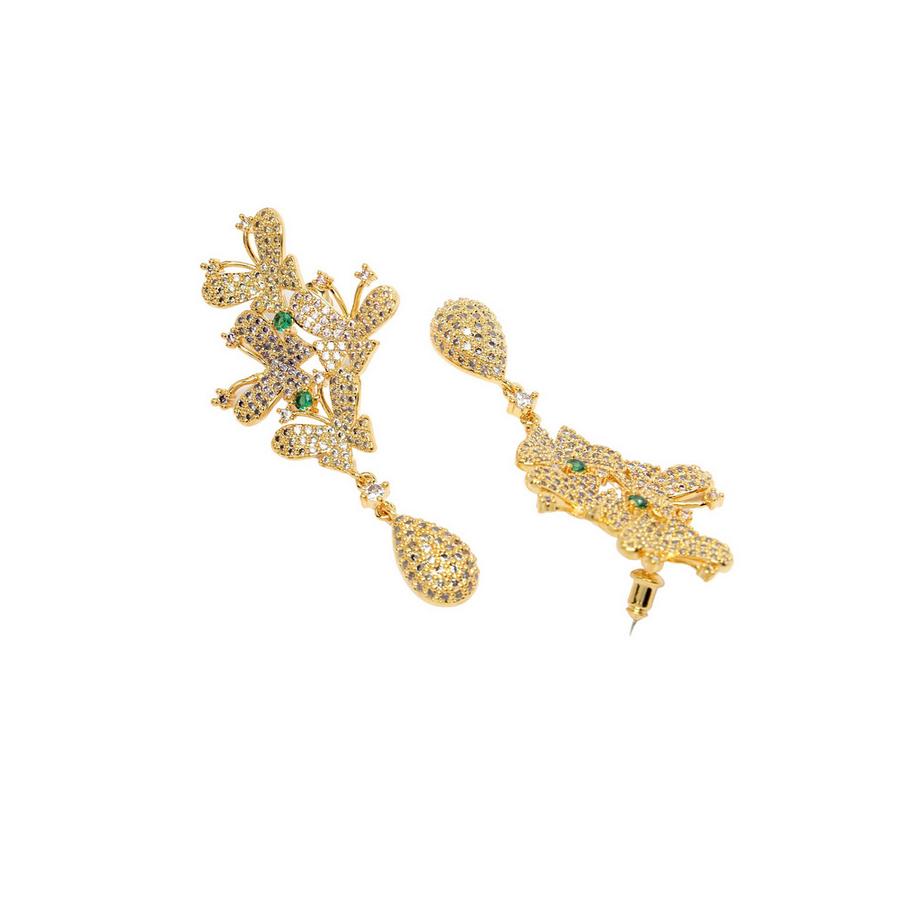 AVANT-GARDE PARIS  Collection Diva Boucles d'oreilles goutte papillon étincelantes en zirconium cubique 