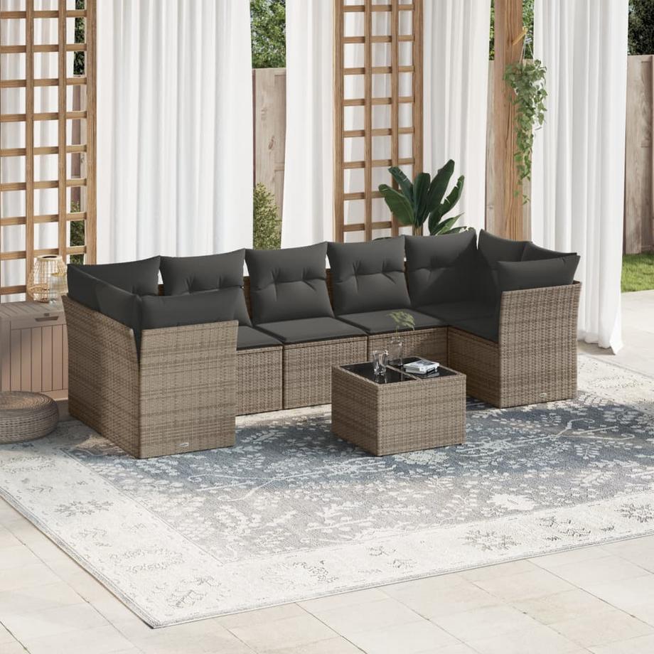 VidaXL set divano da giardino Polirattan  