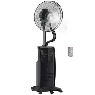 HOMCOM Ventilateur sur pied, acier, ABS, noir  