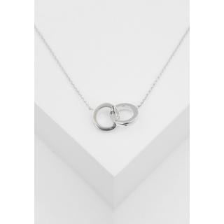 MUAU Schmuck  Collier or blanc 750/18K double cercle, diamant 0.16ct. 