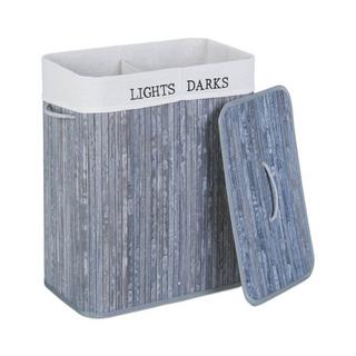 Northix Cesto portabiancheria in bambù con 2 scomparti  