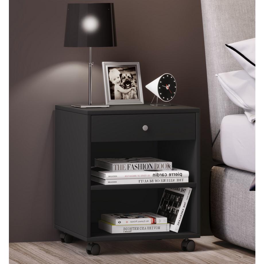 VCM Table de nuit Table d'appoint Tiroir Console Table de nuit Roulettes Rolda Table de nuit Table d'appoint Tiroir Console Table de nuit Roulettes Rolda  