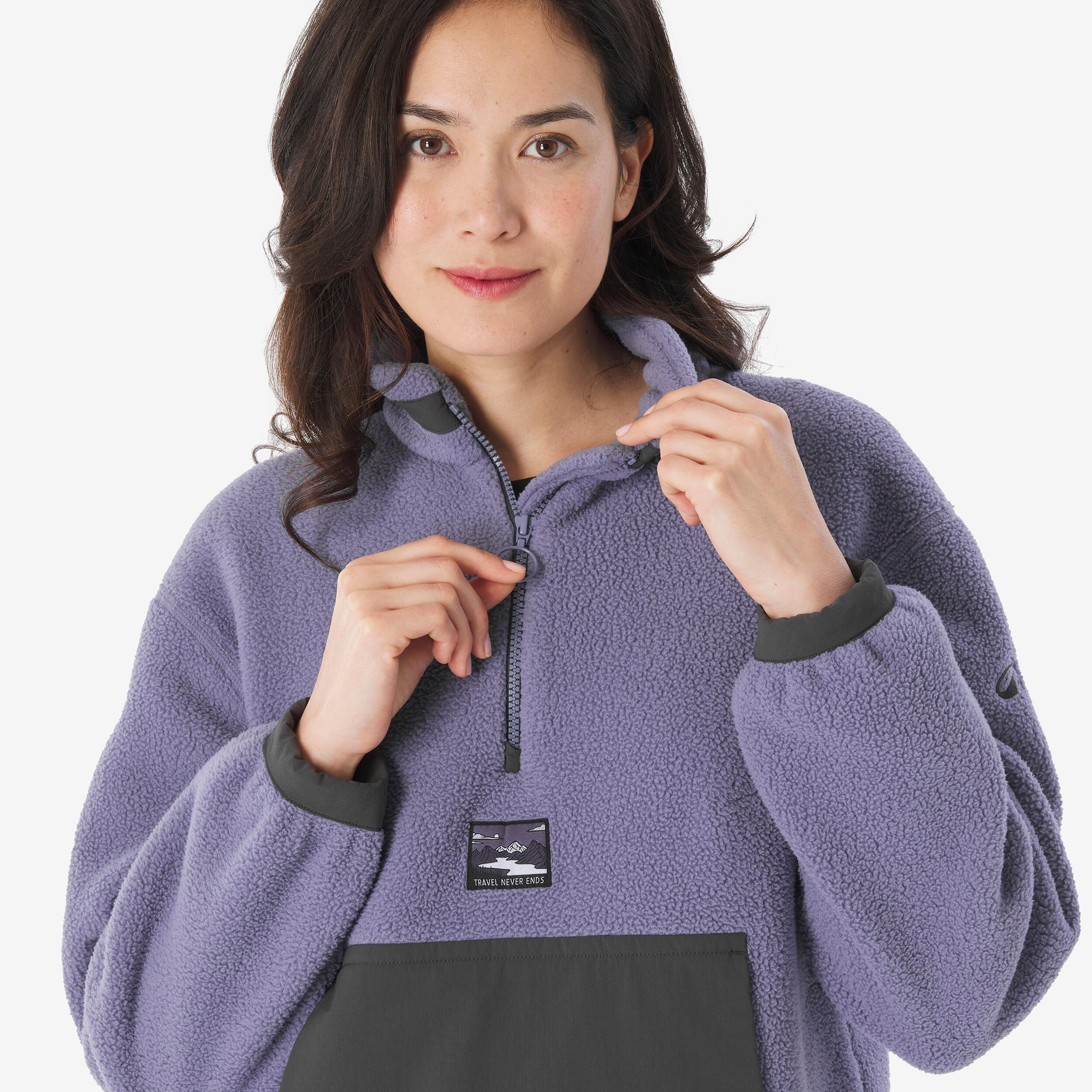 QUECHUA  Pull en polaire femme 1/2 zip randonnée 