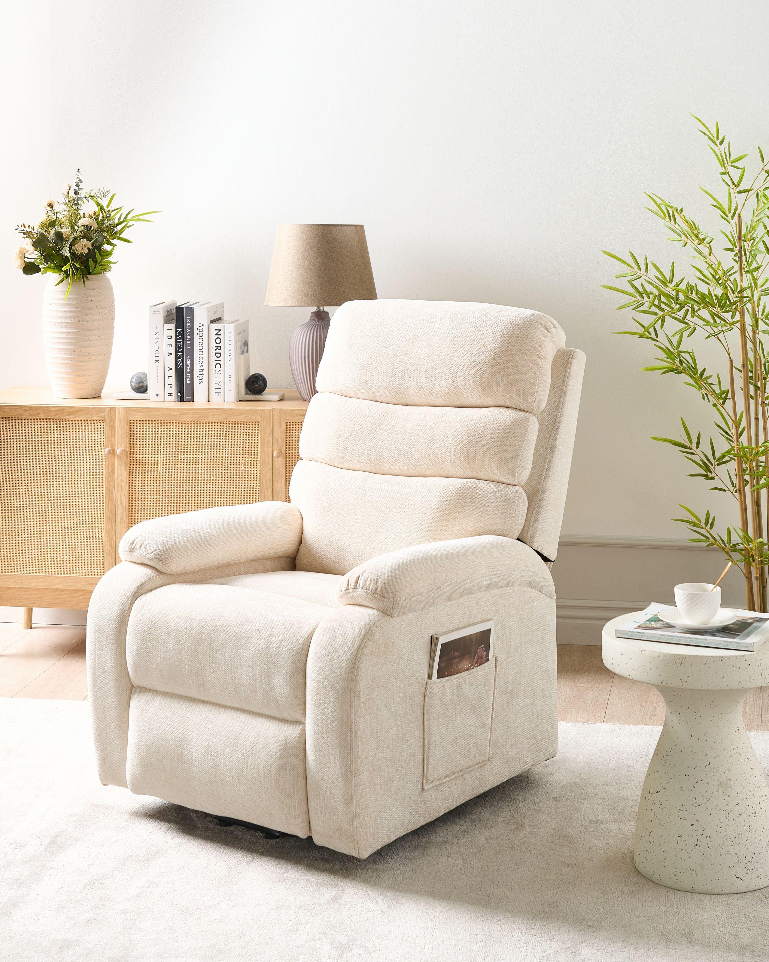 Beliani Fauteuil inclinable électrique en Polyester Moderne RISE  