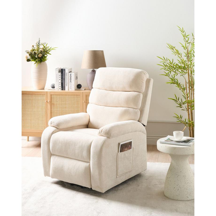 Beliani Fauteuil inclinable électrique en Tissu Moderne RISE  