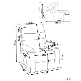 Beliani Fauteuil inclinable électrique en Polyester Moderne RISE  