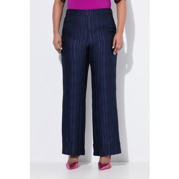 Pantalon jambe droite et large, taille confortable et matière texturée