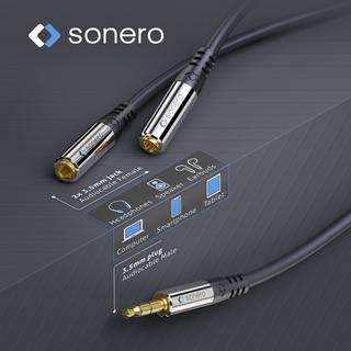 sonero  sonero S-ACA001 Audio-Kabel 0,2 m 3.5mm 2 x 3.5mm Schwarz 