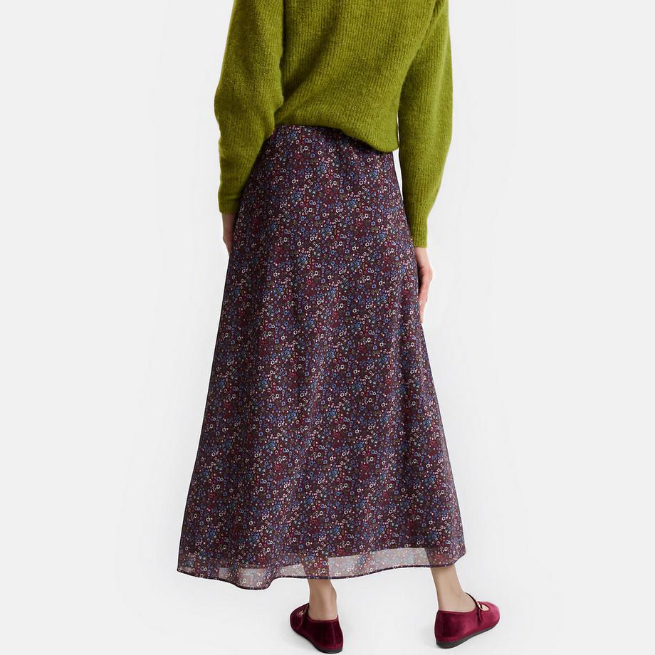 La Redoute Collections Jupe longue imprimé floral à taille élastiquée  