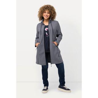 Ulla Popken  Strickfleece-Jacke, grafisches Muster, Stehkragen 