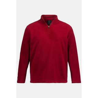 JP1880  Pullover polo di pile leggero con colletto alto e zip 