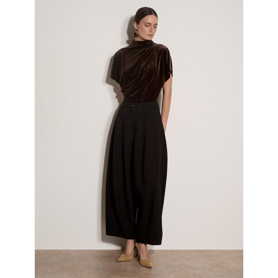 APRICOT Samt T-Shirt mit Fledermausärmeln  