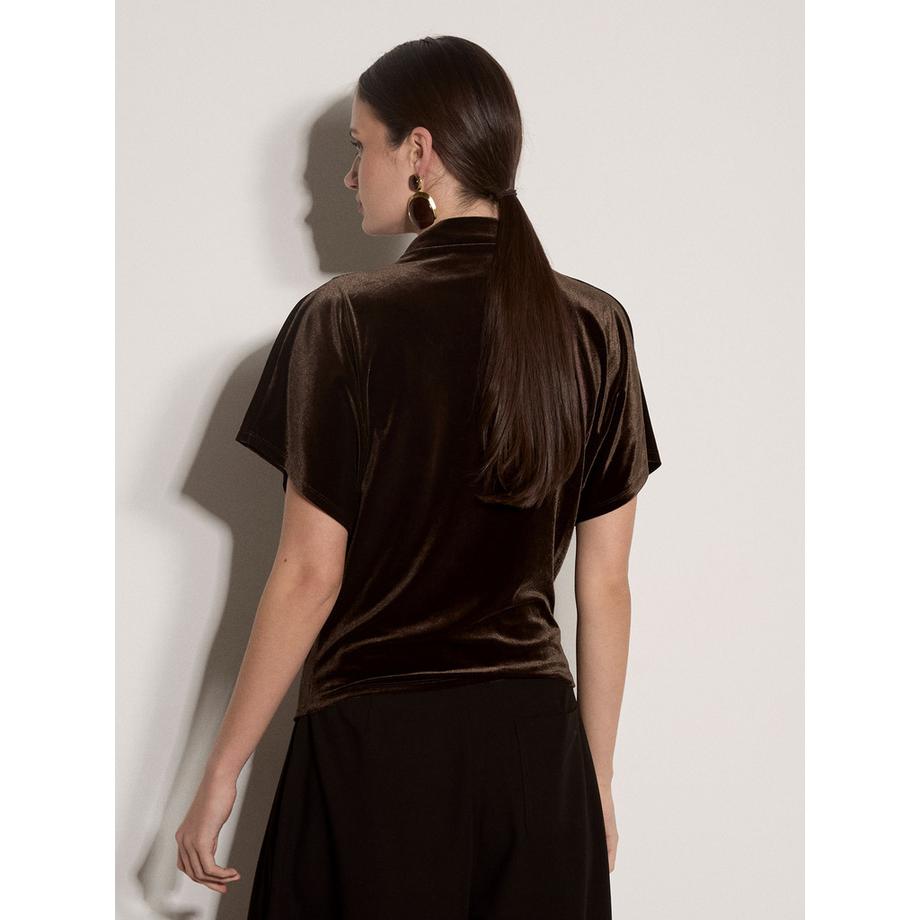 APRICOT Samt T-Shirt mit Fledermausärmeln  