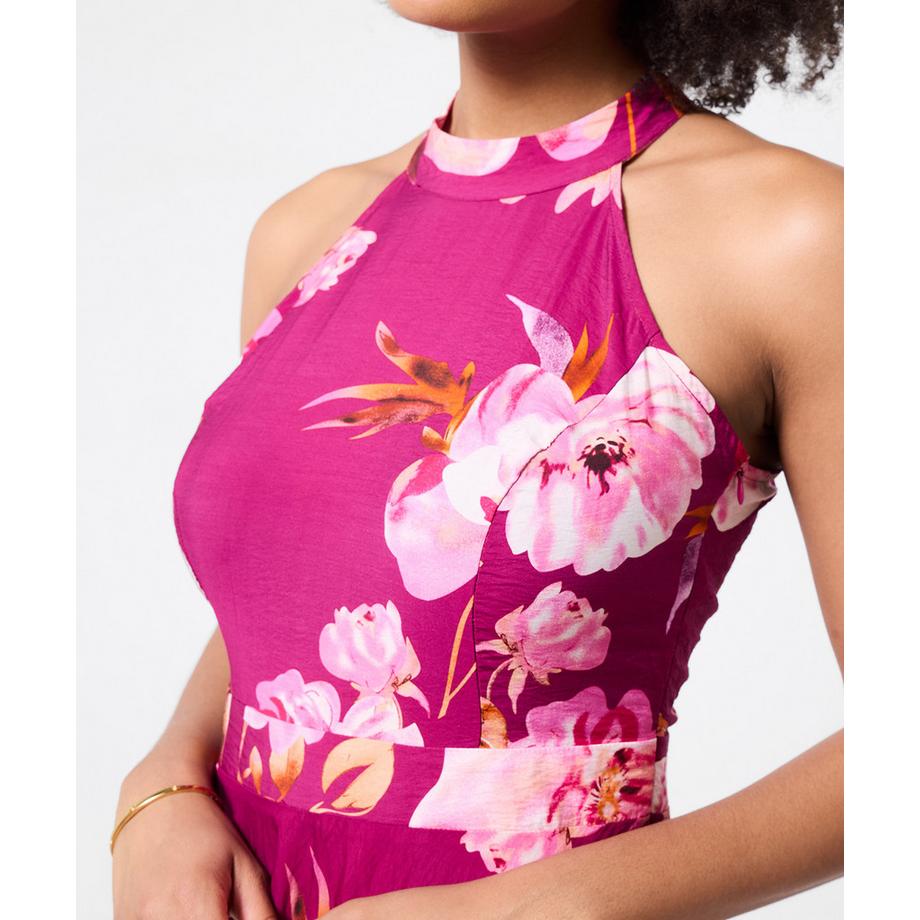 Joe Browns Florales Neckholder Maxikleid mit Schlüsselloch Detail  