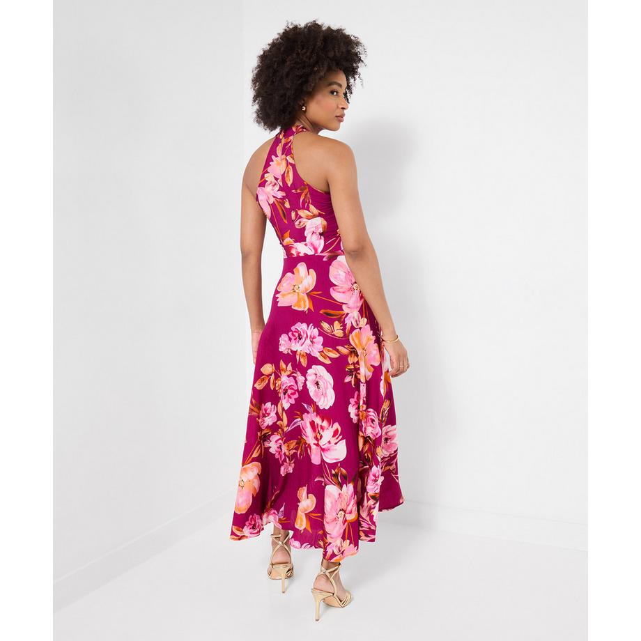 Joe Browns Florales Neckholder Maxikleid mit Schlüsselloch Detail  
