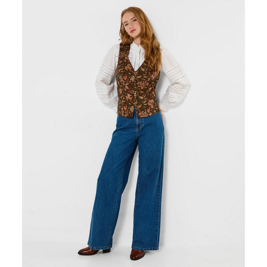 Joe Browns Gilet in Velluto a Coste con Stampa Floreale Autunnale  