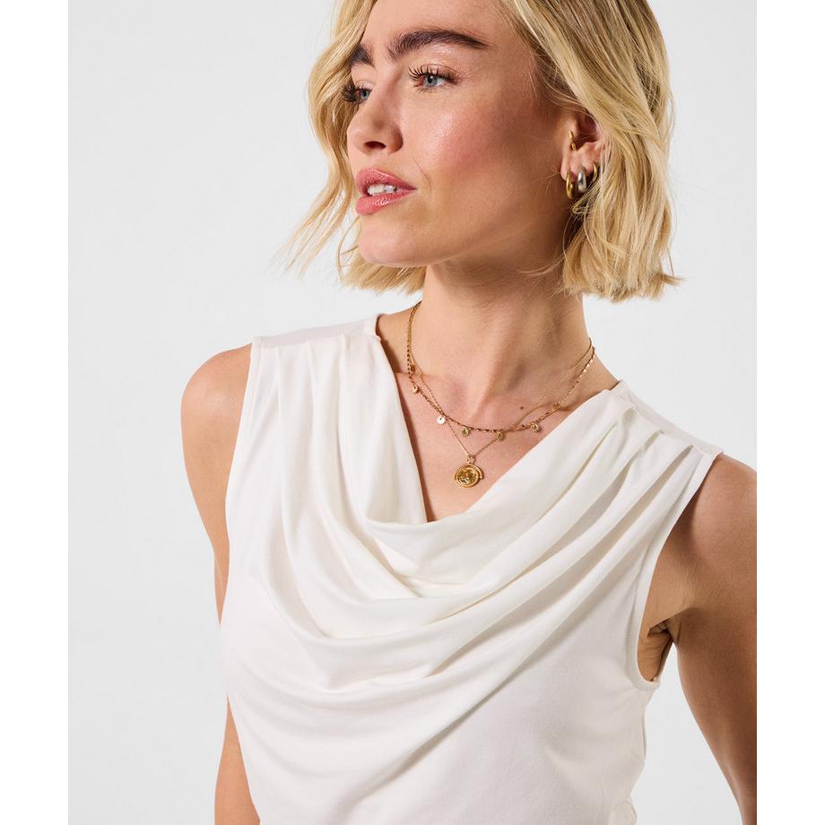 Joe Browns Ärmelloses Jersey-Oberteil mit Wasserfallausschnitt  