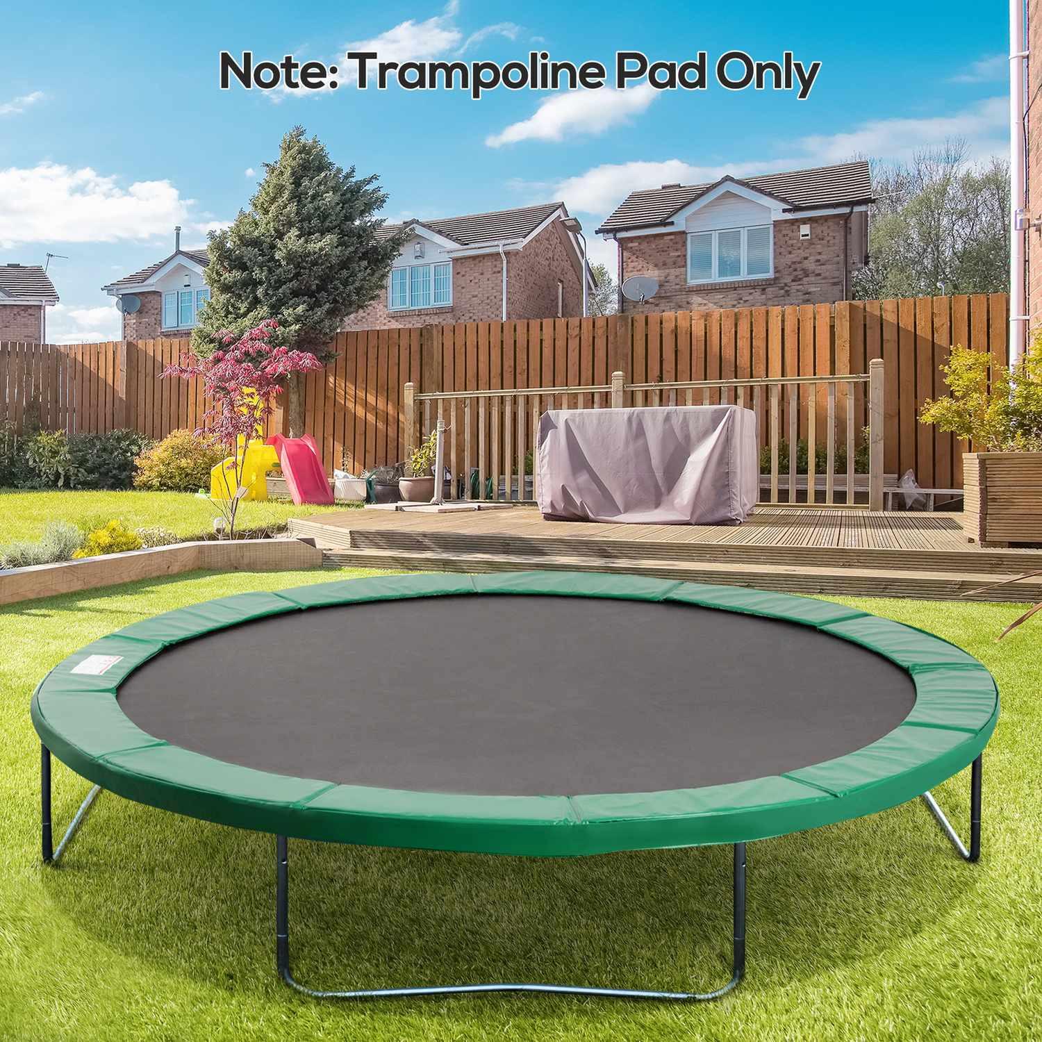 Northio Ensemble D'Accessoires Pour Trampoline Couverture De Bord, Filet De Sécurité, Pour 8 À 15 Pieds, Ø 366 Cm, Vert  