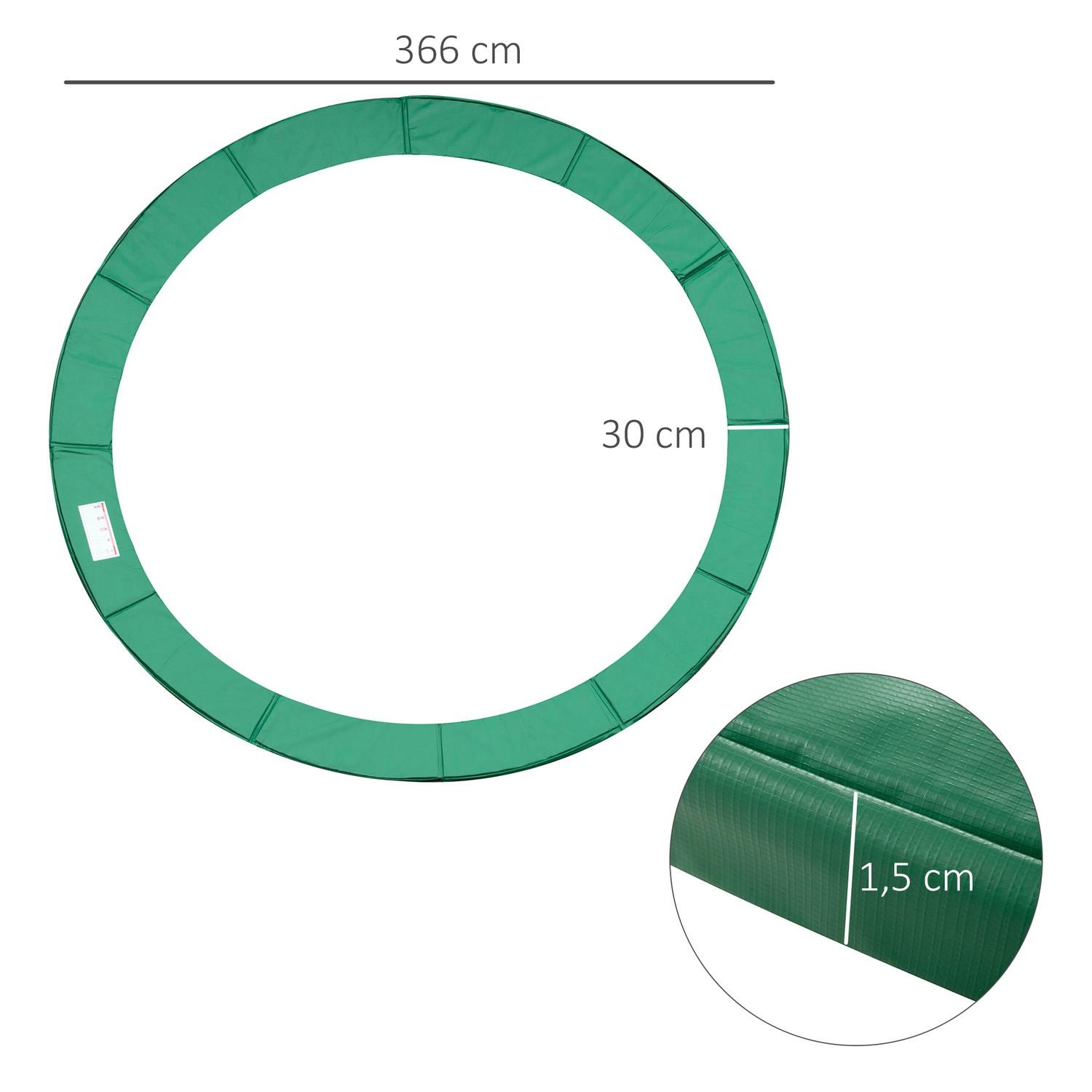 Northio Set Di Accessori Per Trampolino Copertura Per Bordi, Rete Di Sicurezza, Per 8 Piedi-15 Piedi, Ø 366 Cm, Verde  