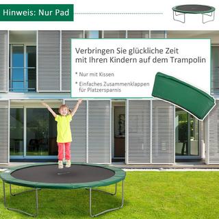 Northio Set Di Accessori Per Trampolino Copertura Per Bordi, Rete Di Sicurezza, Per 8 Piedi-15 Piedi, Ø 366 Cm, Verde  