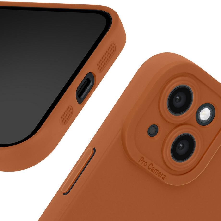 Avizar  Coque iPhone 15 Souple Mat Marron 