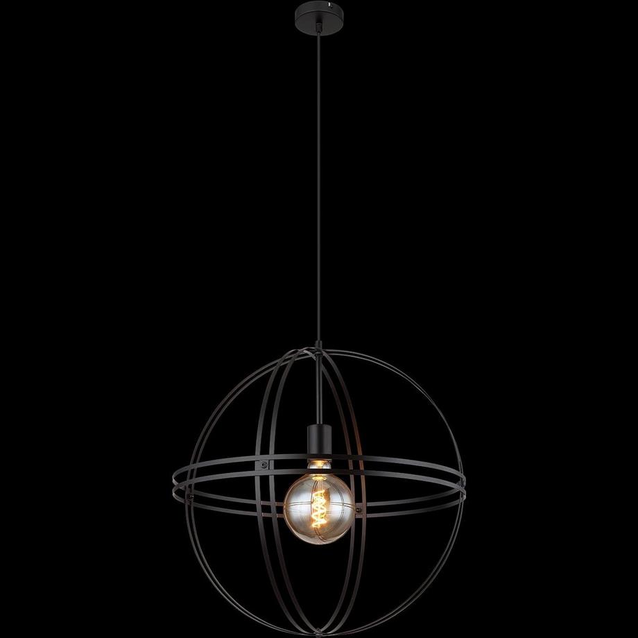 mutoni Lampe à suspension Cronadun métal noir mat 50 1xE27  