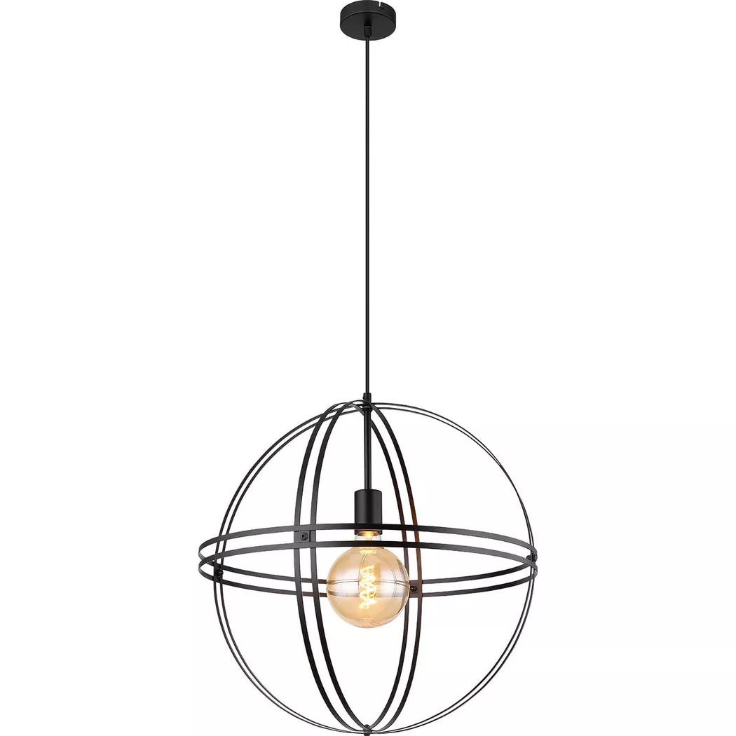 mutoni – Hängeleuchte Cronadun Metall matt 50 1xE27, One Size, Schwarz