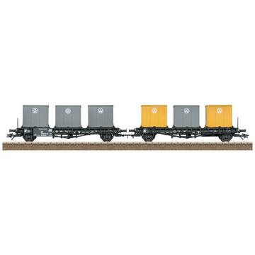 H0 paire de wagons de transport pour conteneurs Laabs de la DB