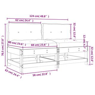 VidaXL Mittelsofa kiefernholz  