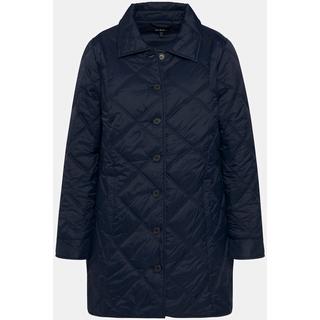 Ulla Popken Giacca trapuntata con fodera decorativa collo da camicia e spacchetti sull'orlo  