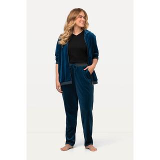 Ulla Popken  Pantalon de jogging en velours, couture brillante, poches 